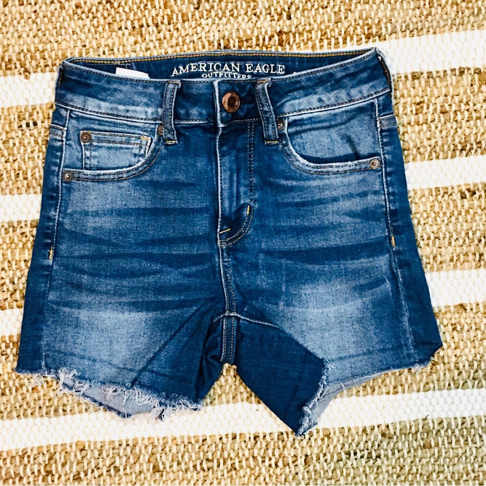 American Eagle denim shorts next level stretch high rise denim shortie 0